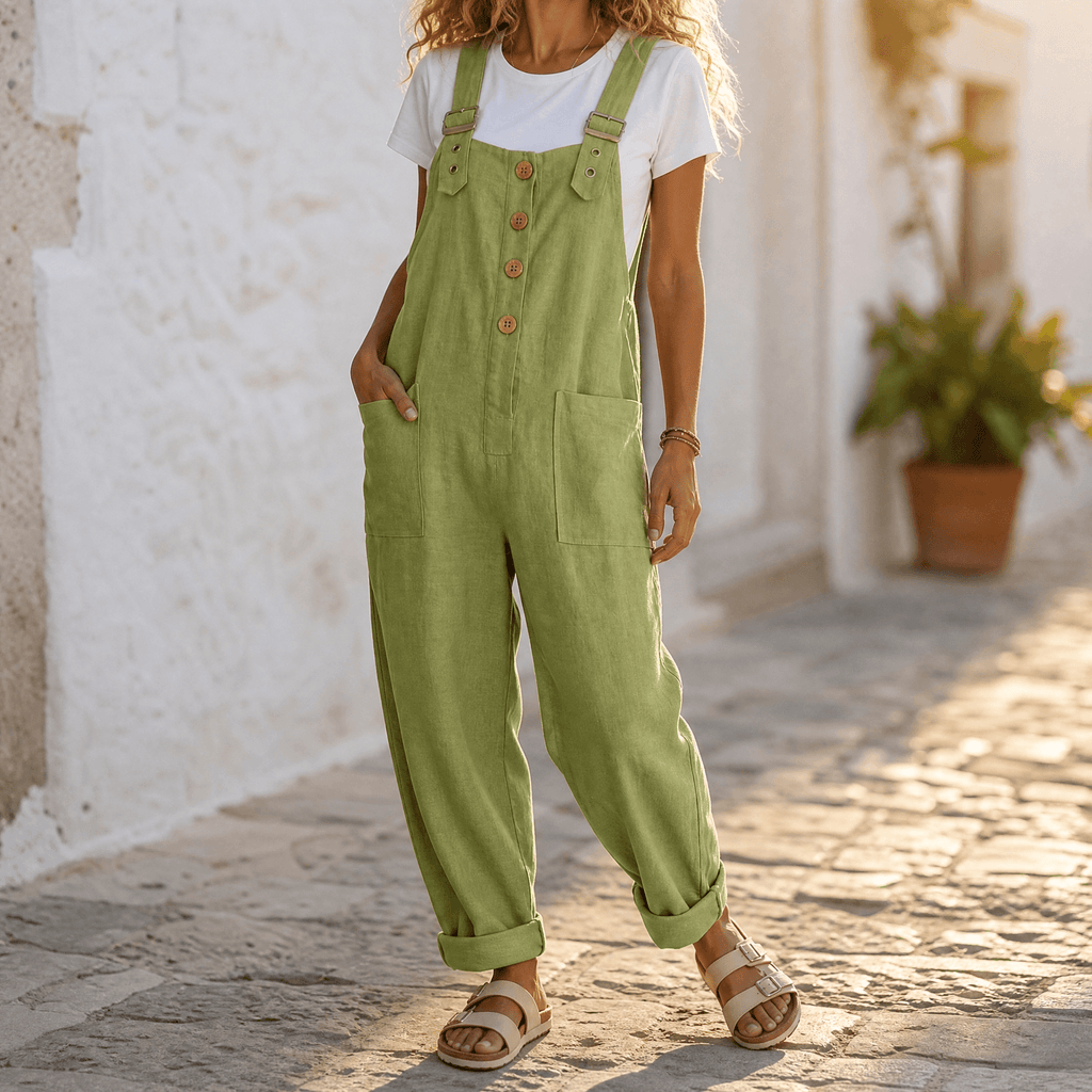 Slowlinen – Salopette à boutons décontractée