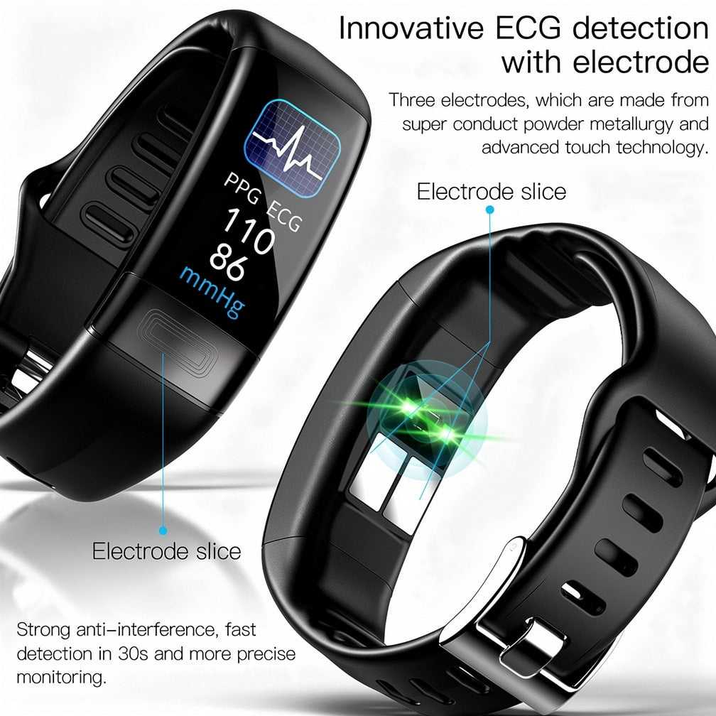 Montre connectée avec ECG, fréquence cardiaque, pression artérielle et suivi du sommeil pour femmes et hommes | Tracker de fitness | Vitaro