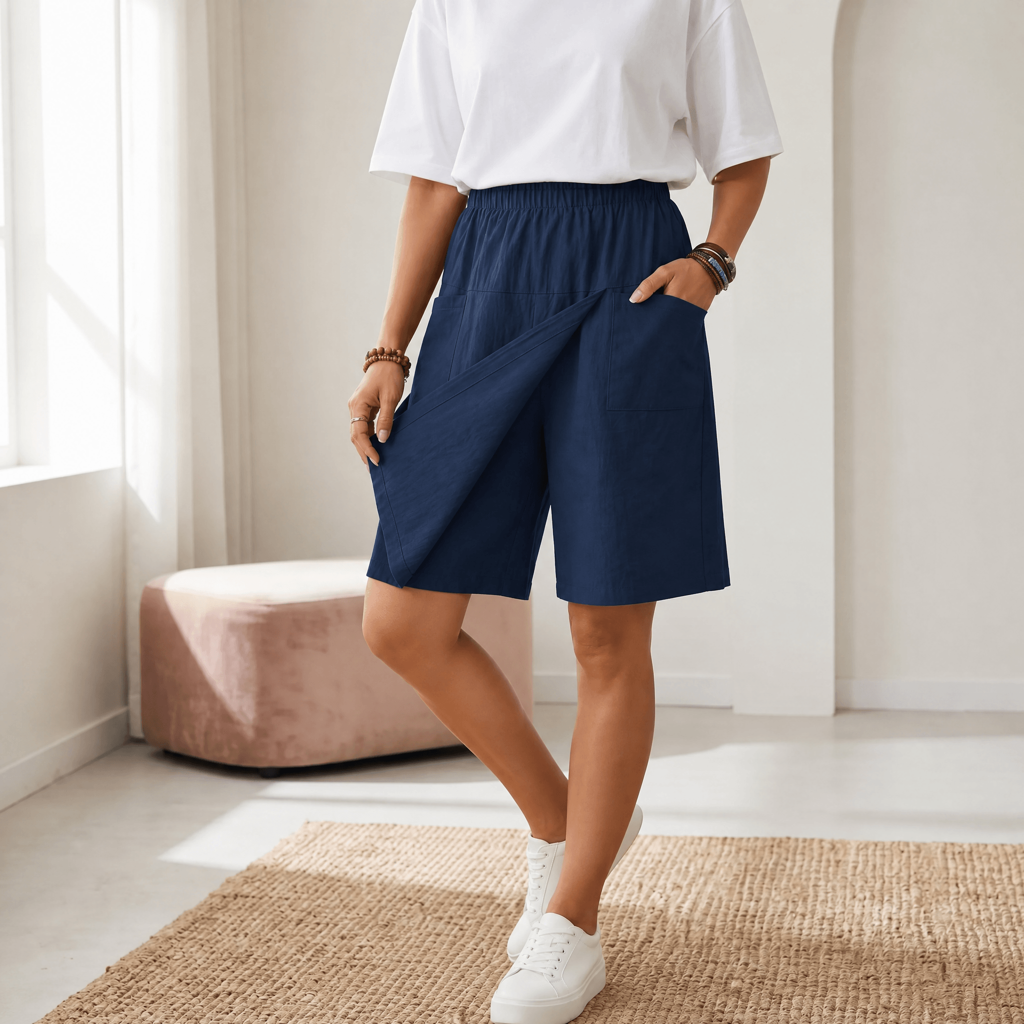 Soléva – Jupe-Short Femme à Devant Enveloppant avec Short Caché