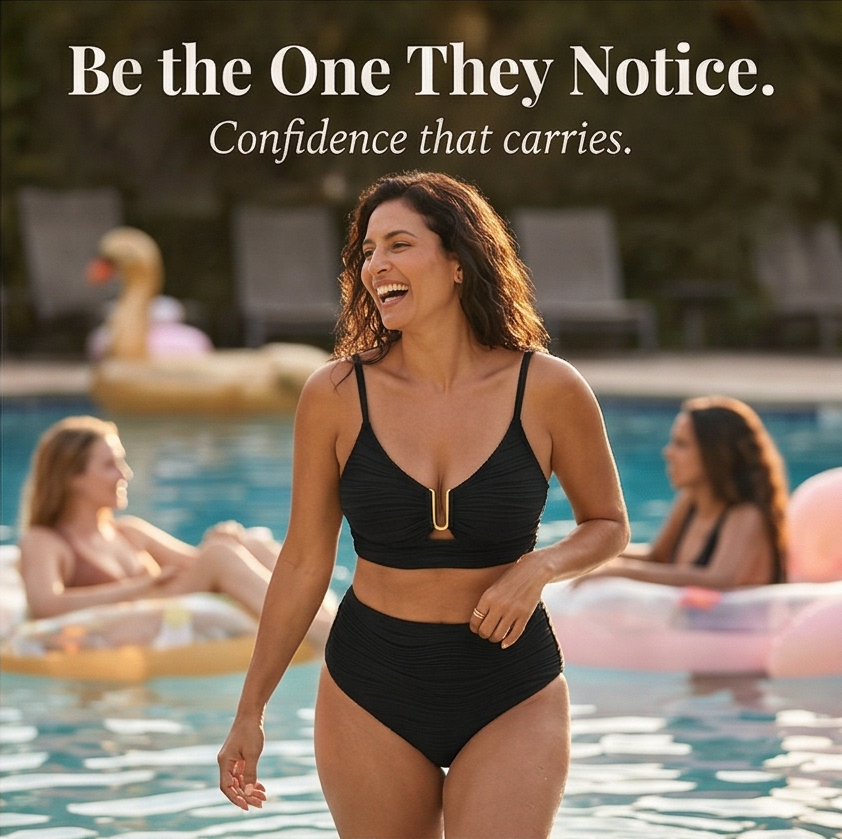 Solaia – Ensemble de bikini taille haute texturé sculpté pour femmes
