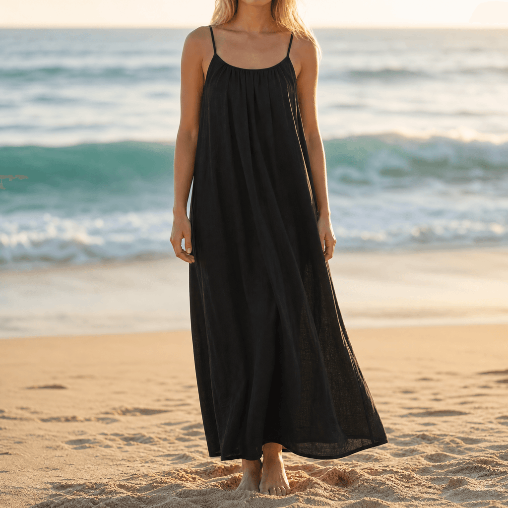 Solara – Robe Maxi Flottante Sans Dos