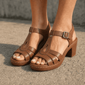 Solara – Sandales à talon bloc découpées de style romain
