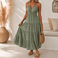 Solenne – Robe maxi fluide à dos nu pour femmes