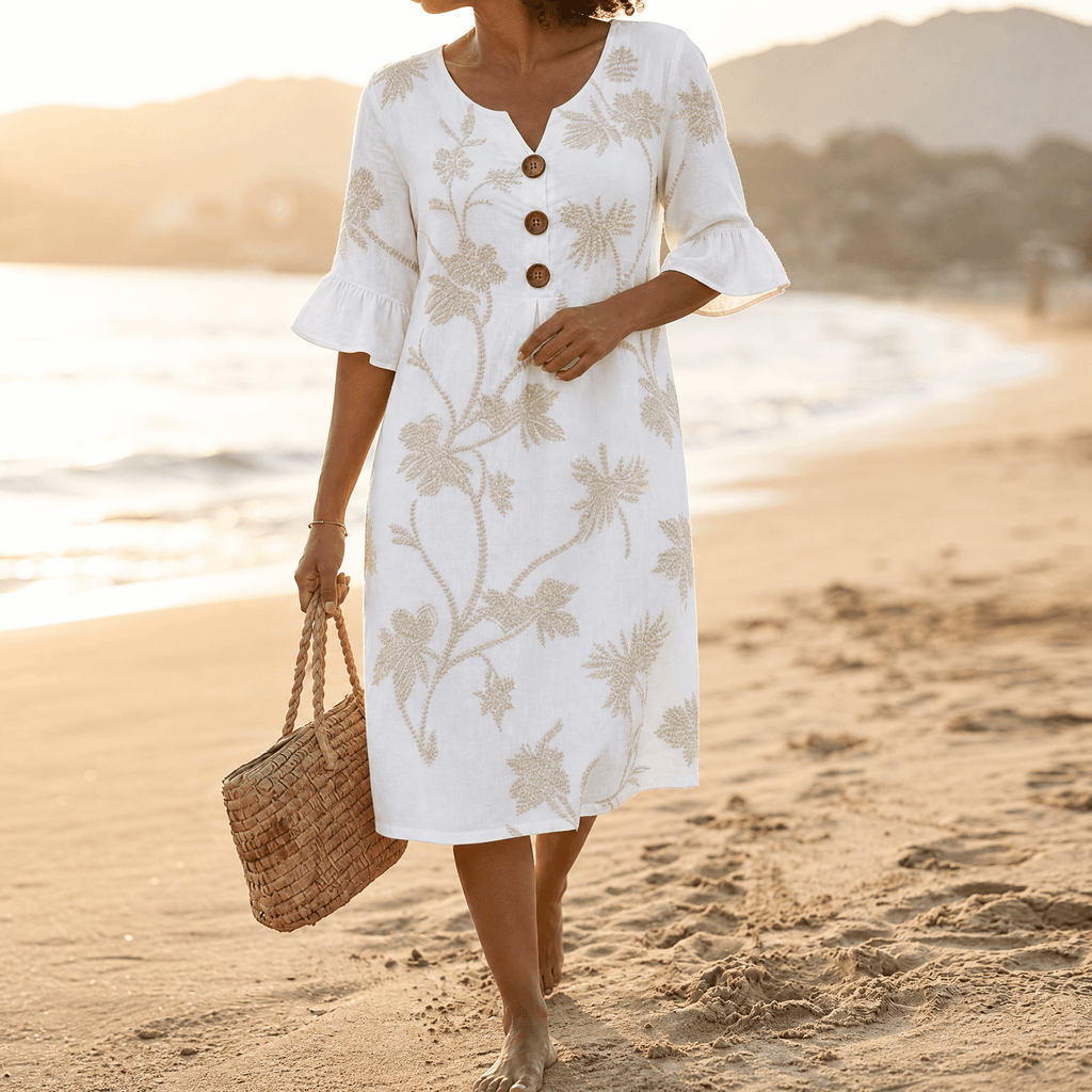 Solenya – Robe Midi Fleurie pour Femme