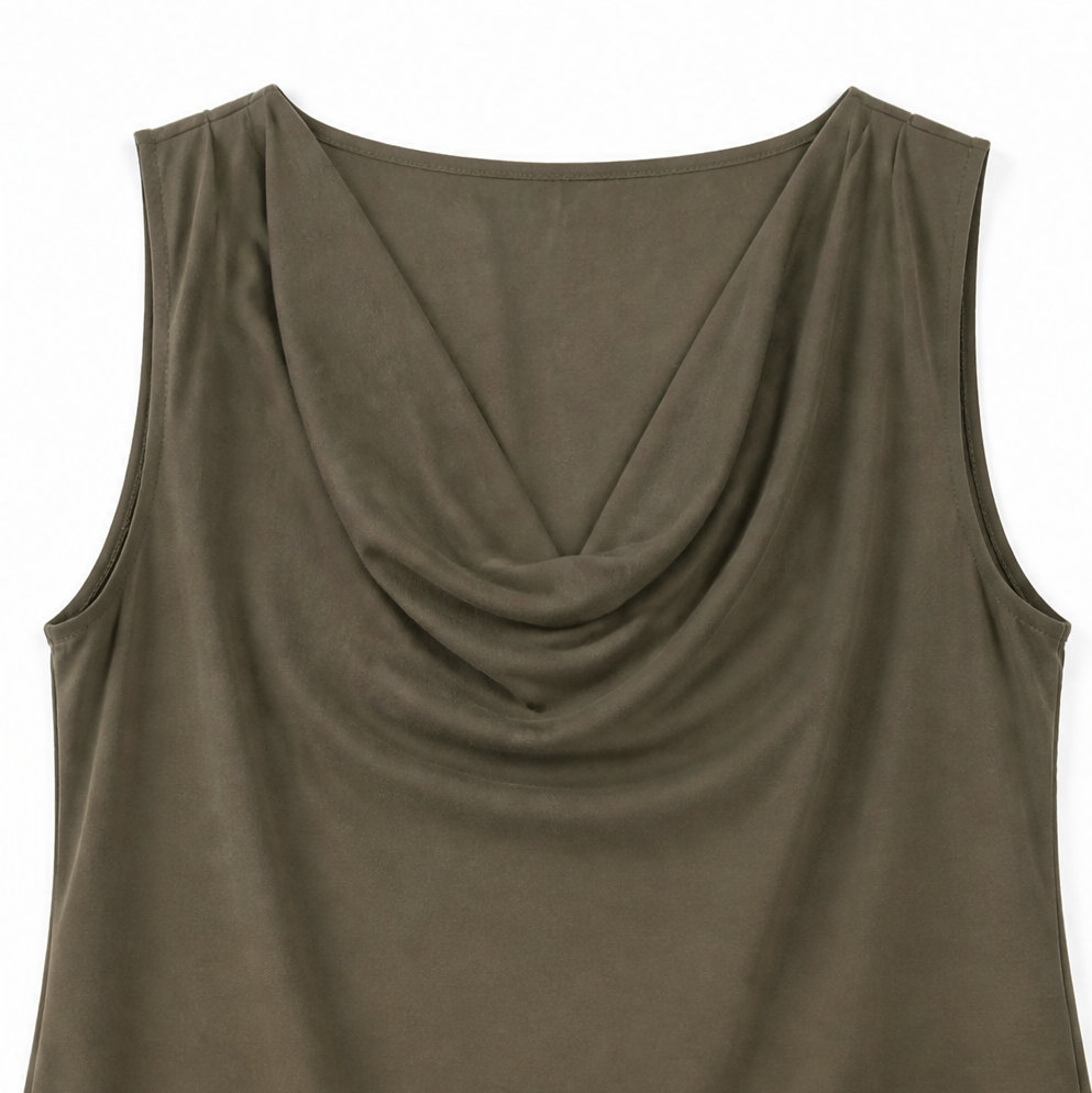 Solvea – Robe Tunique à Col Bateau, Mini Sans Manches avec Poches Latérales