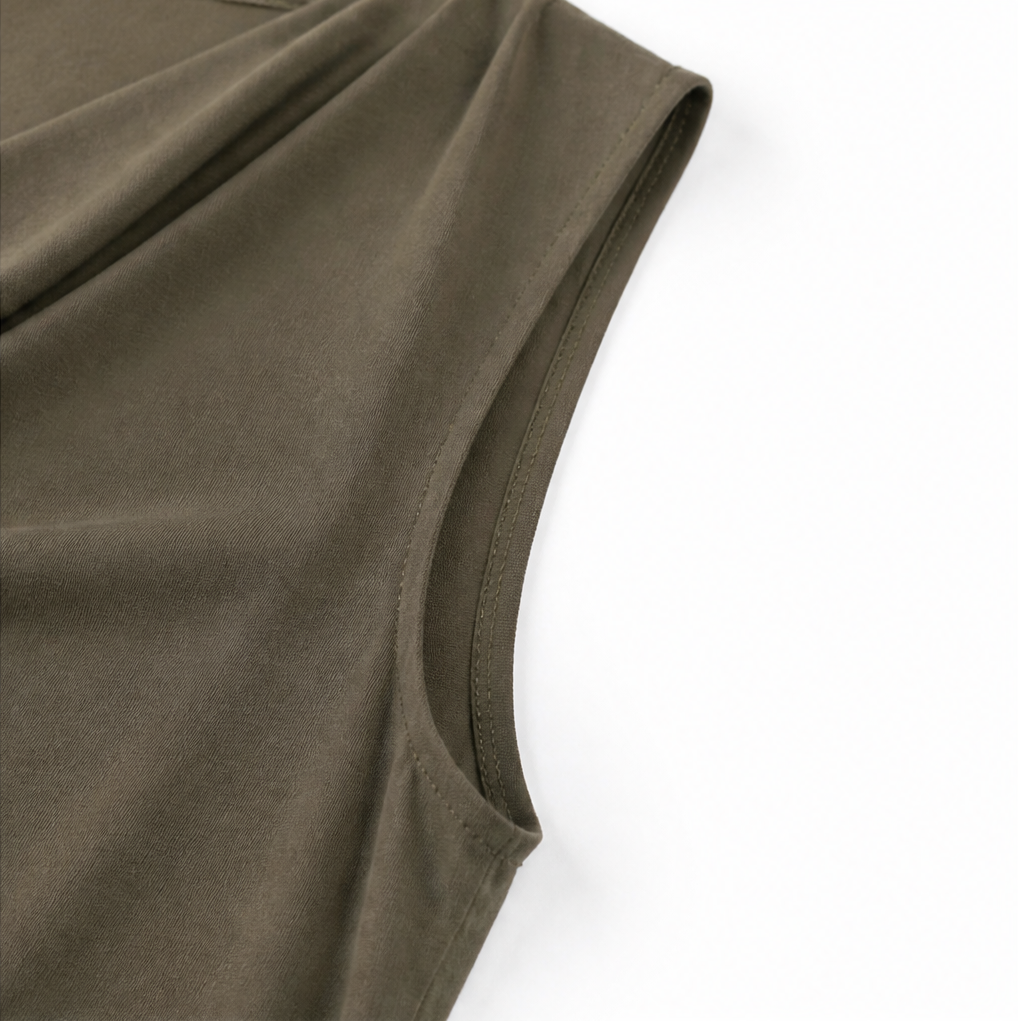 Solvea – Robe Tunique à Col Bateau, Mini Sans Manches avec Poches Latérales