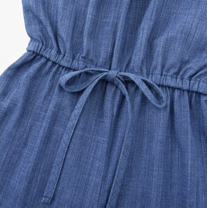 Soraya – Combinaison à bretelles larges avec cordon de serrage, Look Denim d'été