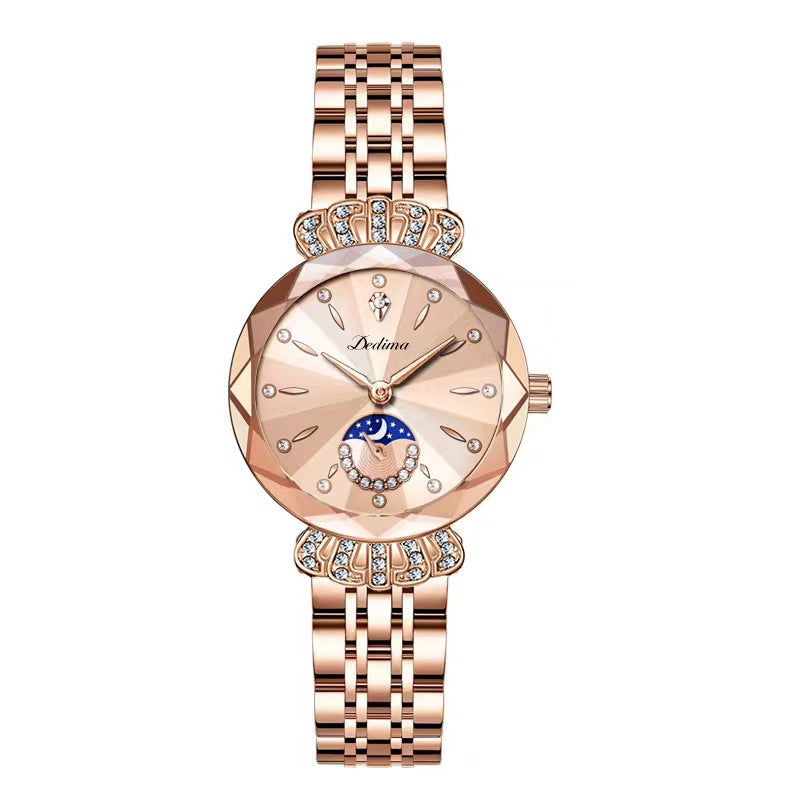 Montre Lune en Diamants LuxeLuna pour Femmes | Design élégant avec des accents de diamants scintillants