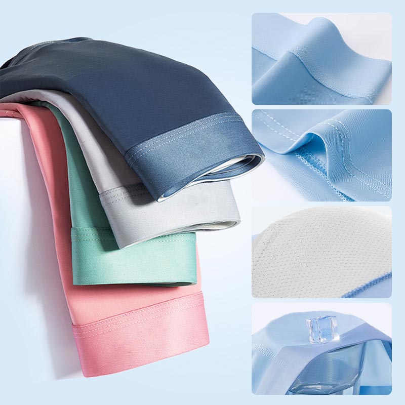 4 Pièces Boxers Antibactériens en Satin Glacé pour Hommes