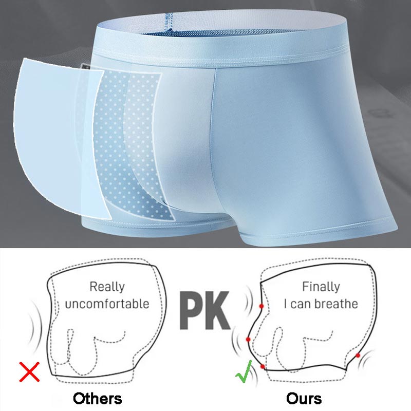 4 Pièces Boxers Antibactériens en Satin Glacé pour Hommes