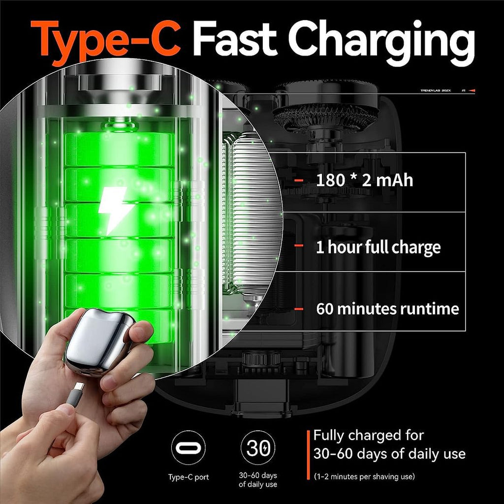 AureoShave Rasoir Électrique Compact | Rechargeable via USB, étanche et parfait pour la maison, la voiture et les voyages.