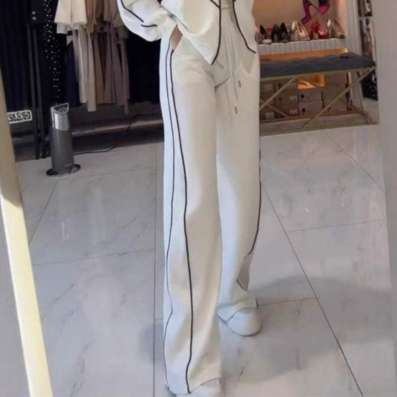 Gisselle | Ensemble top à col roulé rayé et pantalon large