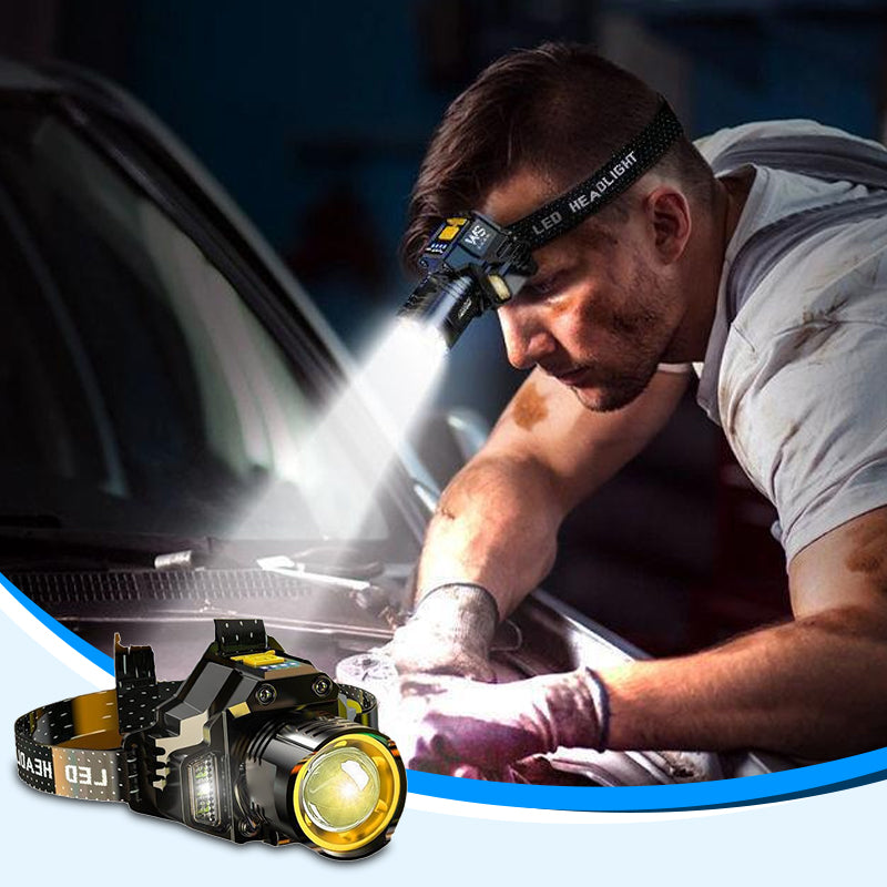 LuxeLight Lampe Frontale Rechargeable Étanche | Éclairage parfait pour les aventures en plein air et l'utilisation mains libres
