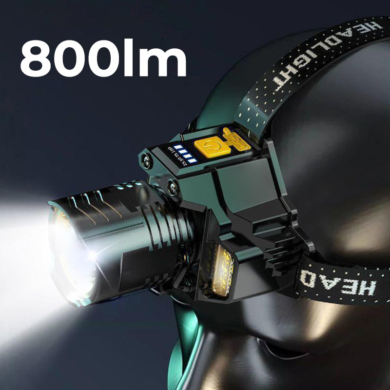 LuxeLight Lampe Frontale Rechargeable Étanche | Éclairage parfait pour les aventures en plein air et l'utilisation mains libres