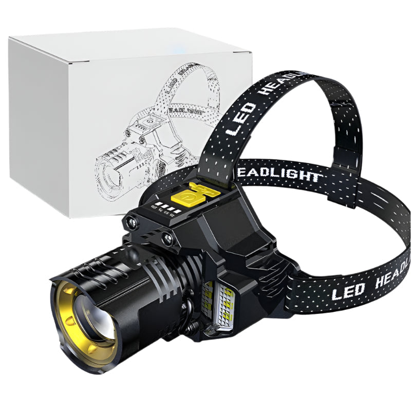 LuxeLight Lampe Frontale Rechargeable Étanche | Éclairage parfait pour les aventures en plein air et l'utilisation mains libres