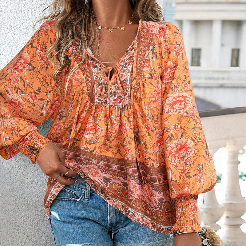 Betha | T-shirt à manches longues imprimé avec décolleté en V