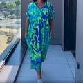 Bern | Robe pour femme élégante imprimée avec décolleté en V