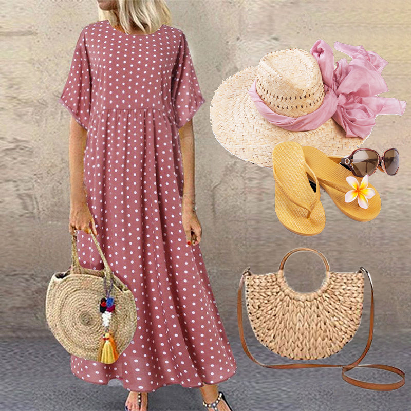 Jaeli | Robe maxi boho à pois