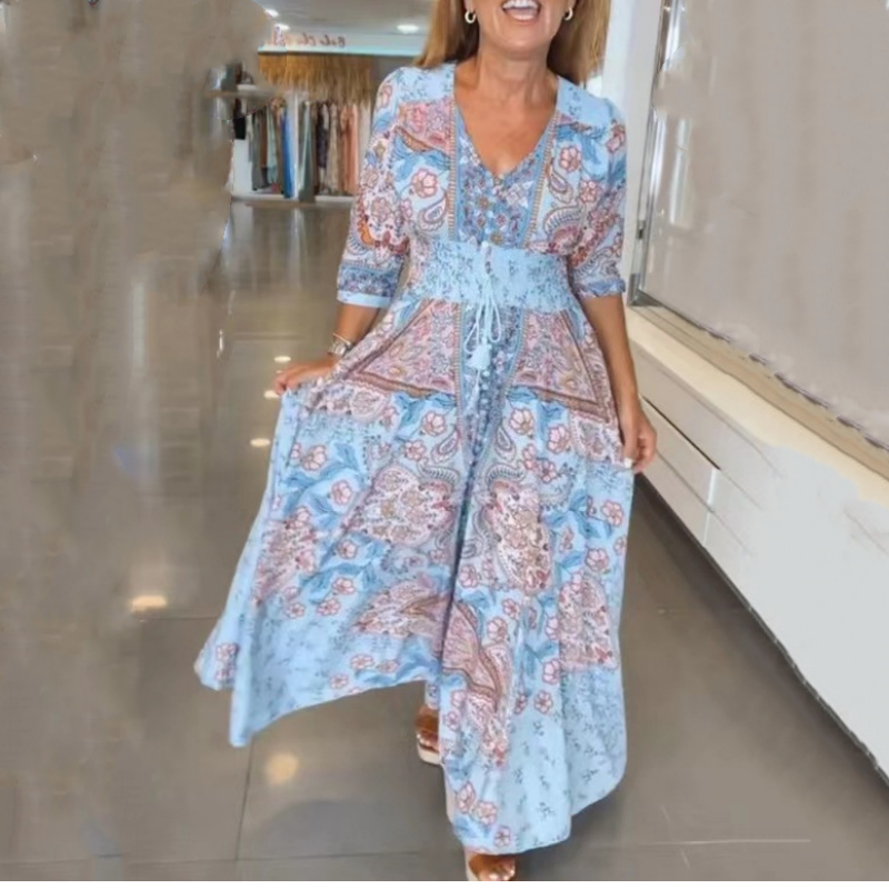 Catalina | Robe longue féminine avec design floral