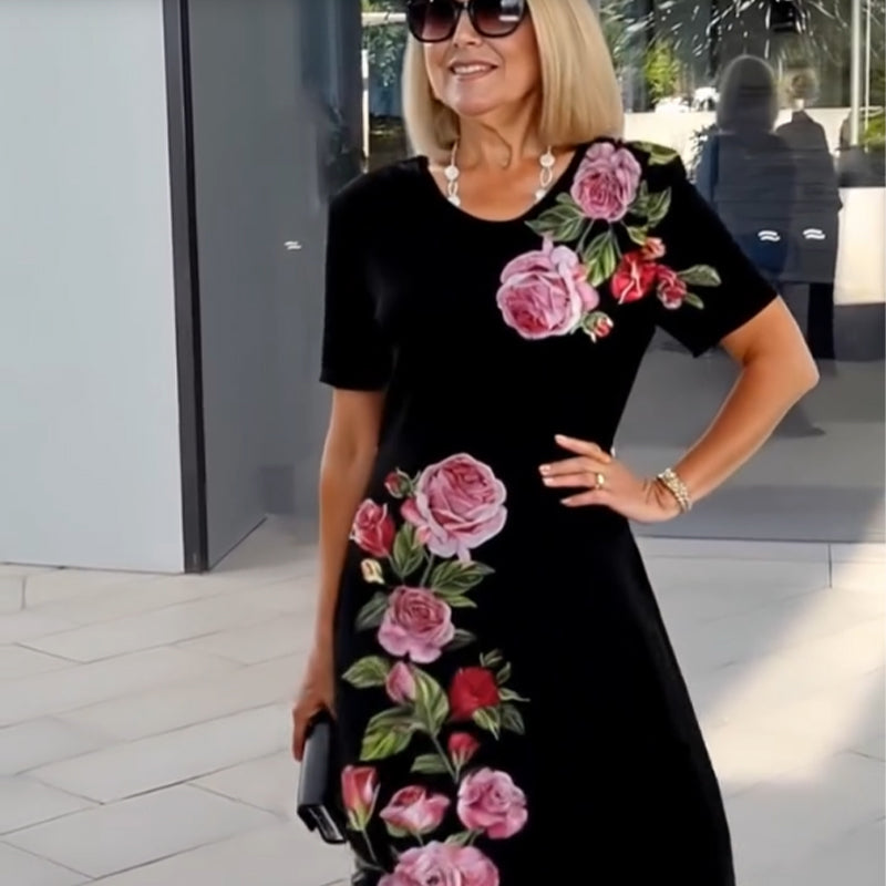 Sleva | Robe midi classique à motifs floraux