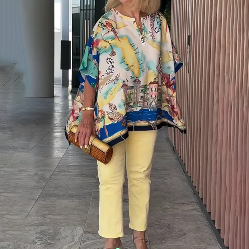 Divia | Haut de kaftan coloré avec motif abstrait