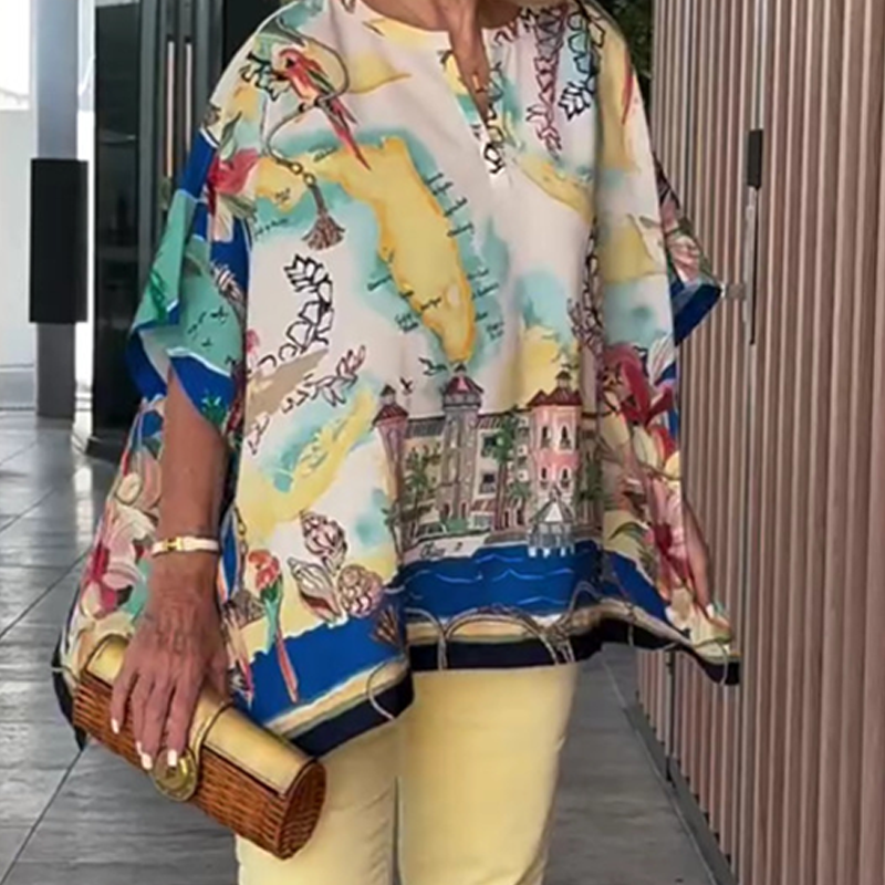 Divia | Haut de kaftan coloré avec motif abstrait