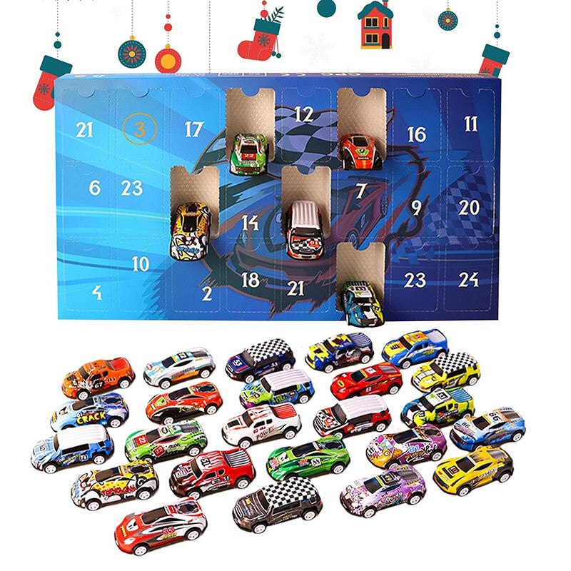 Calendrier de l'Avent RaceJoy | Compte à rebours festif de 24 jours avec des voitures de course pour enfants