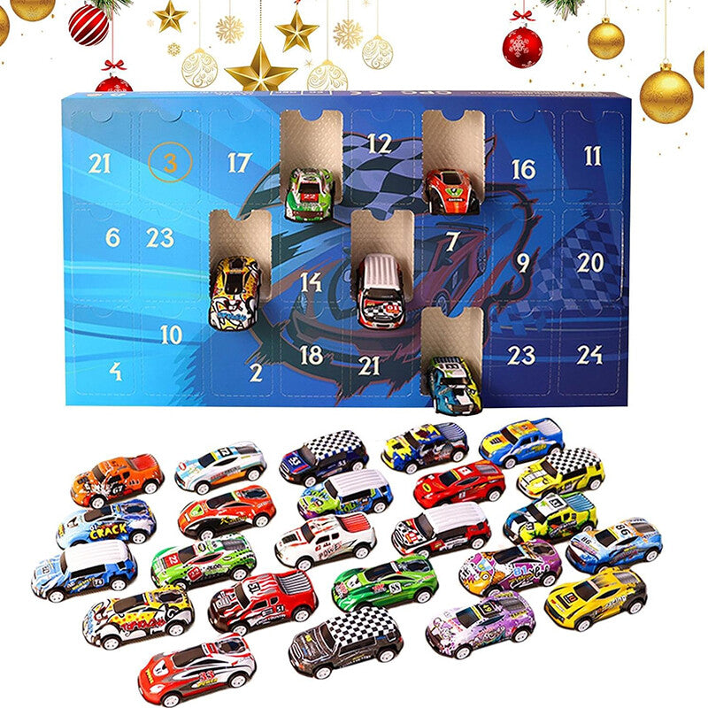 Calendrier de l'Avent RaceJoy | Compte à rebours festif de 24 jours avec des voitures de course pour enfants