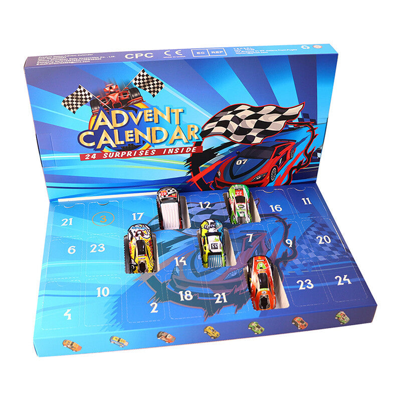 Calendrier de l'Avent RaceJoy | Compte à rebours festif de 24 jours avec des voitures de course pour enfants