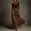 Rafela | Ensemble de robe maxi deux pièces avec imprimé et ceinture