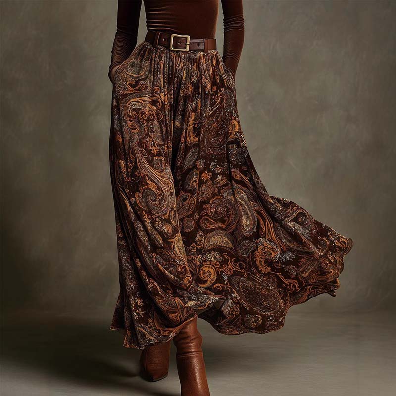 Rafela | Ensemble de robe maxi deux pièces avec imprimé et ceinture