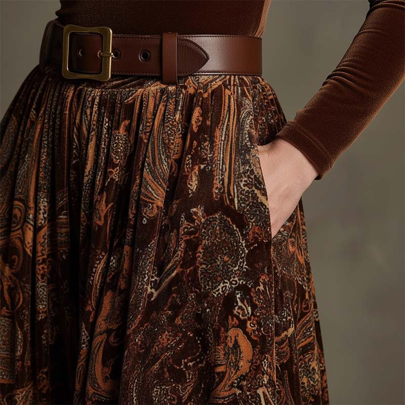 Rafela | Ensemble de robe maxi deux pièces avec imprimé et ceinture