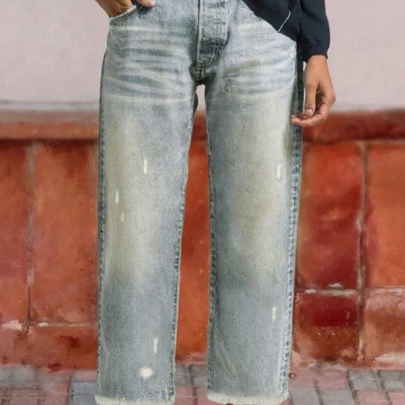 Jeans rétro courts droits pour femmes