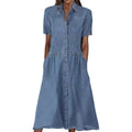 Querla | Robe chemise en jean avec boutons
