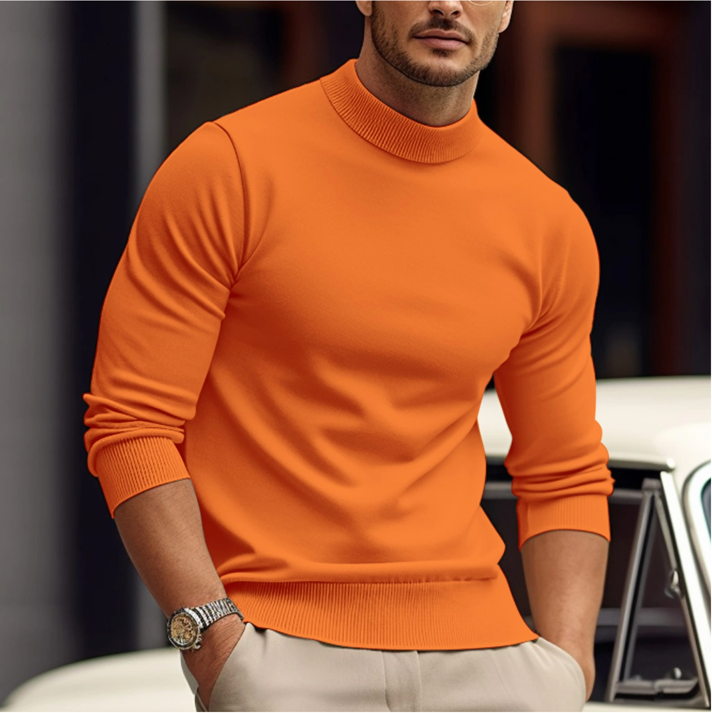 Pull Élégant Homme - Manches Longues - Confort et Style