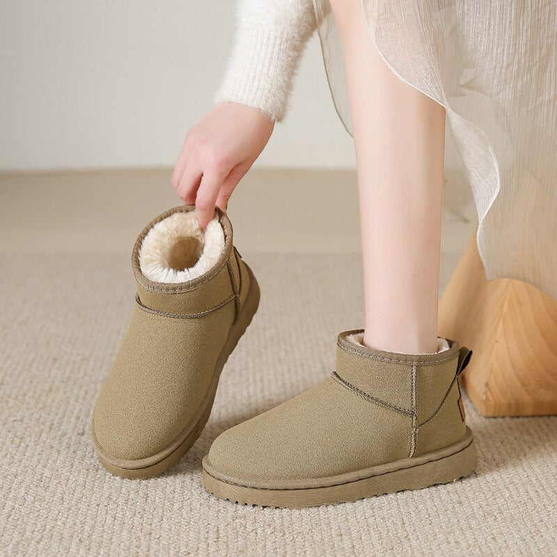 Bottes d'Hiver Élégantes avec Fourrure pour Femmes