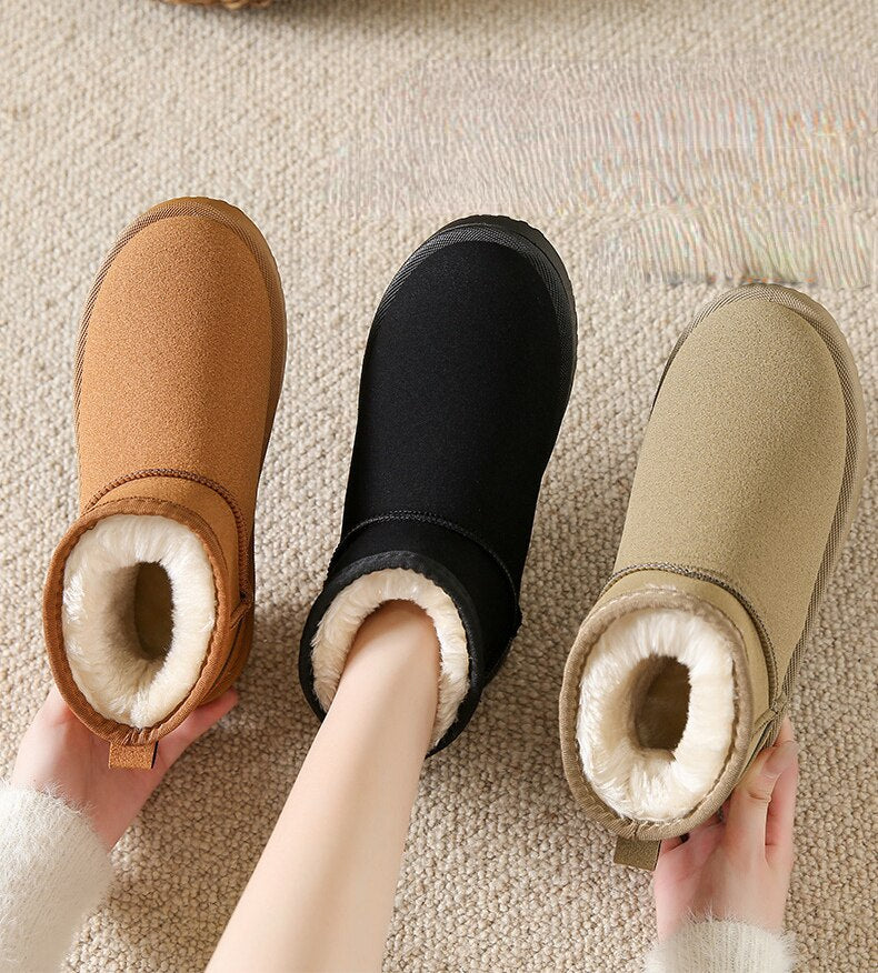 Bottes d'Hiver Élégantes avec Fourrure pour Femmes