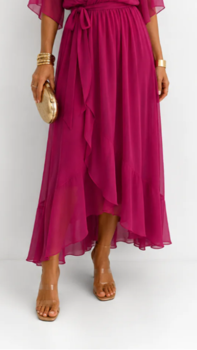 MOREAU LYON | ROBE EN CHIFFON À ENVELOPPER POUR FEMMES
