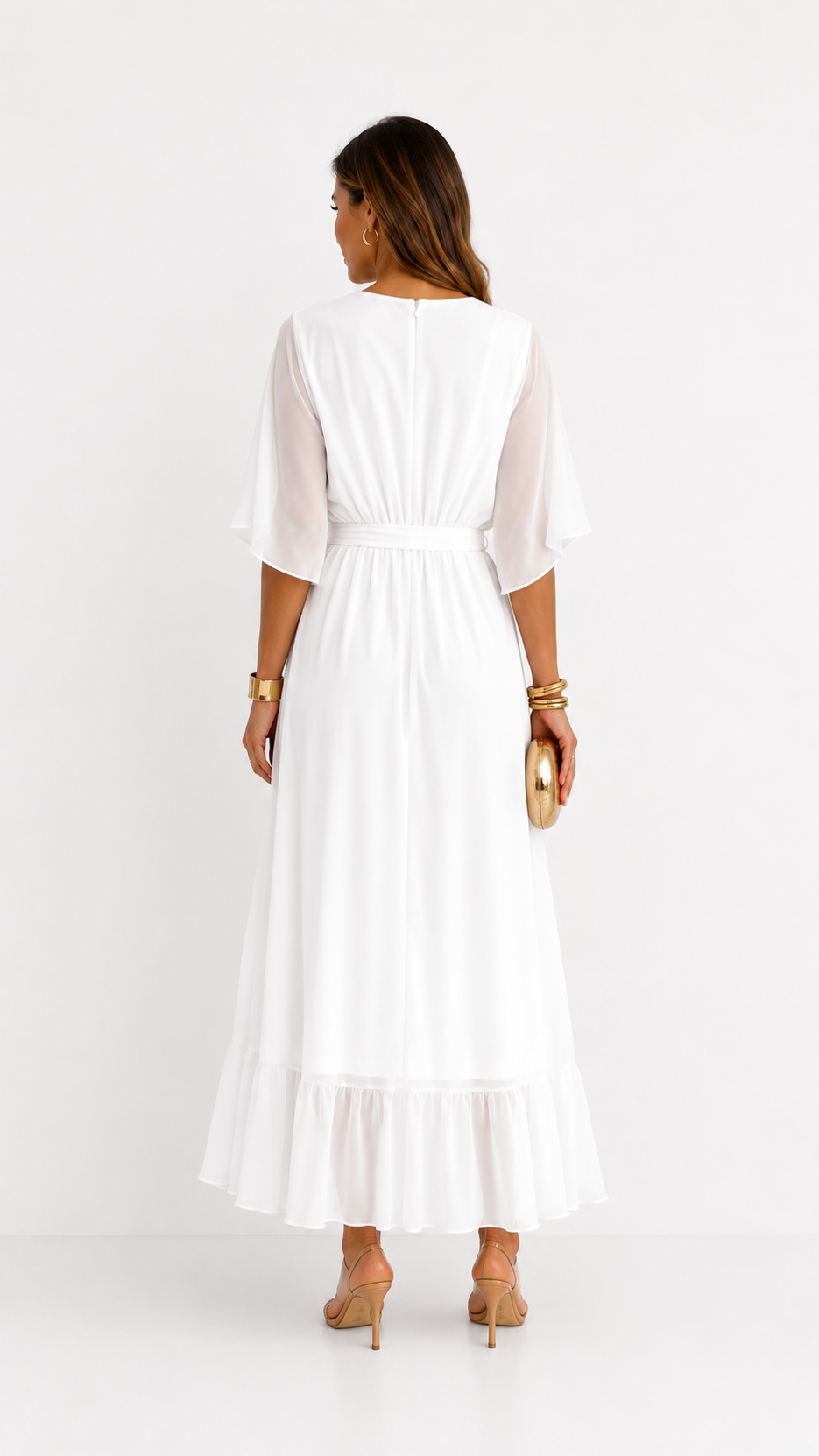 MOREAU LYON | ROBE EN CHIFFON À ENVELOPPER POUR FEMMES
