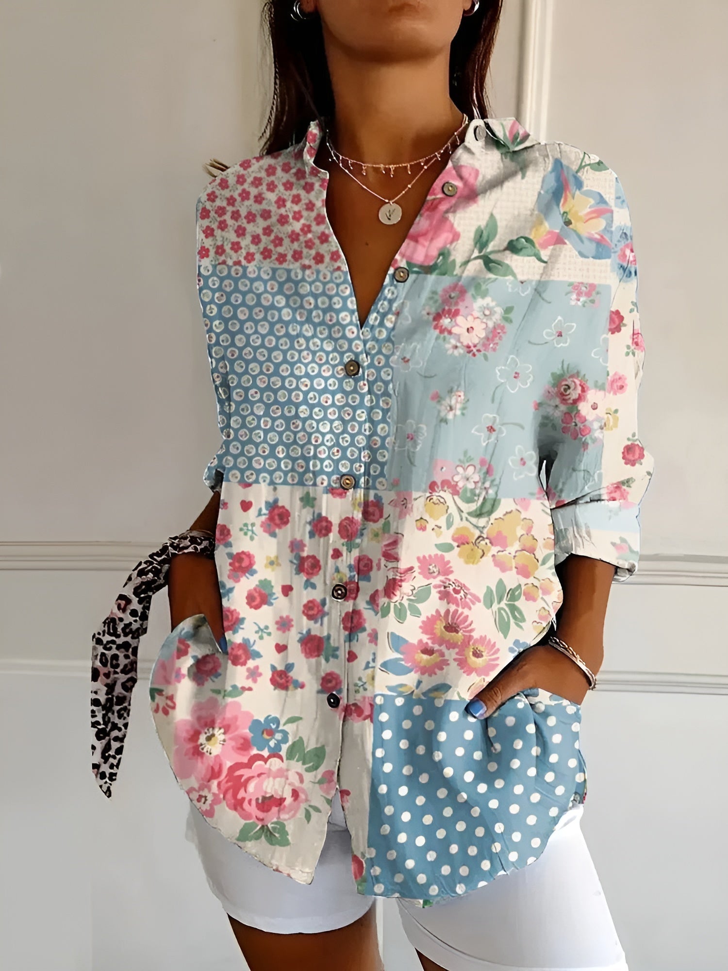 Avril™ | Blouse chic avec des imprimés ludiques