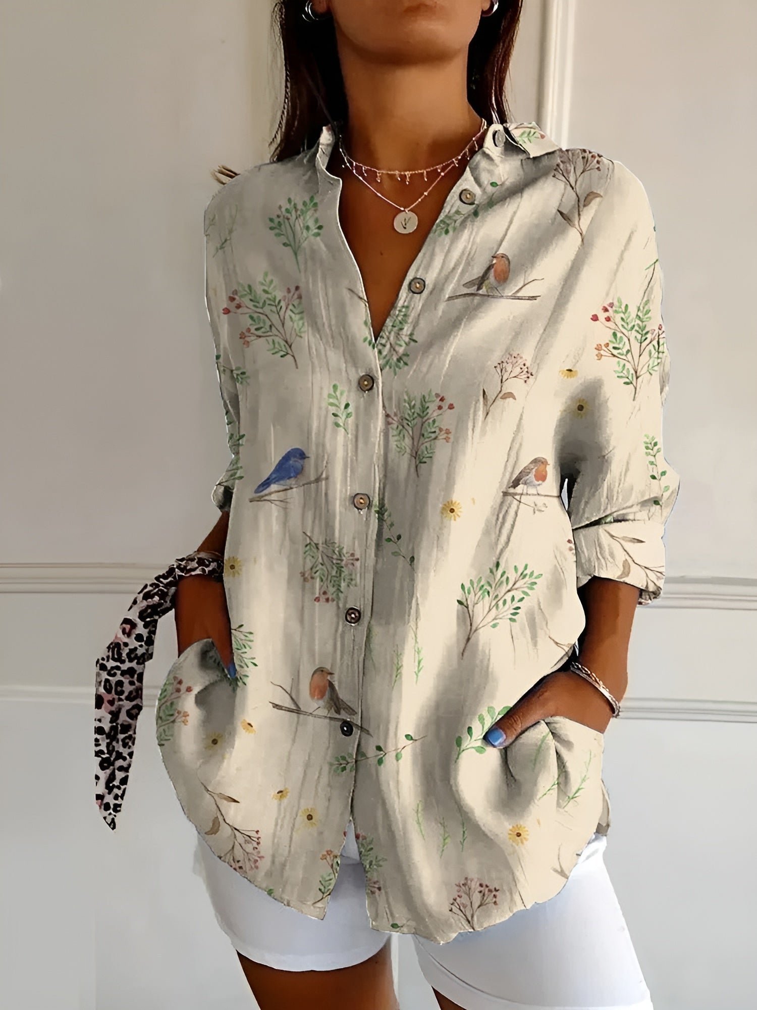 Avril™ | Blouse chic avec des imprimés ludiques