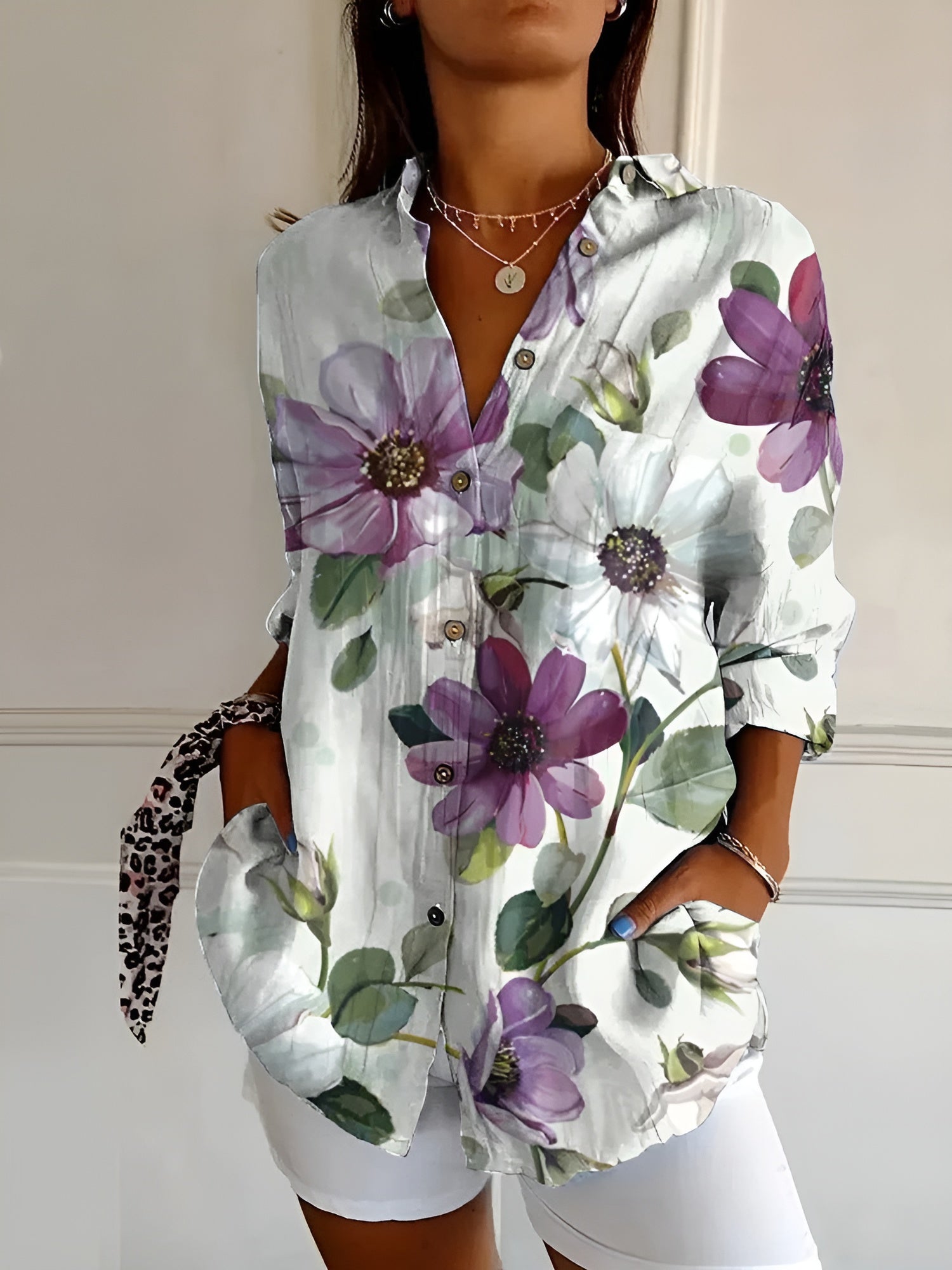 Avril™ | Blouse chic avec des imprimés ludiques