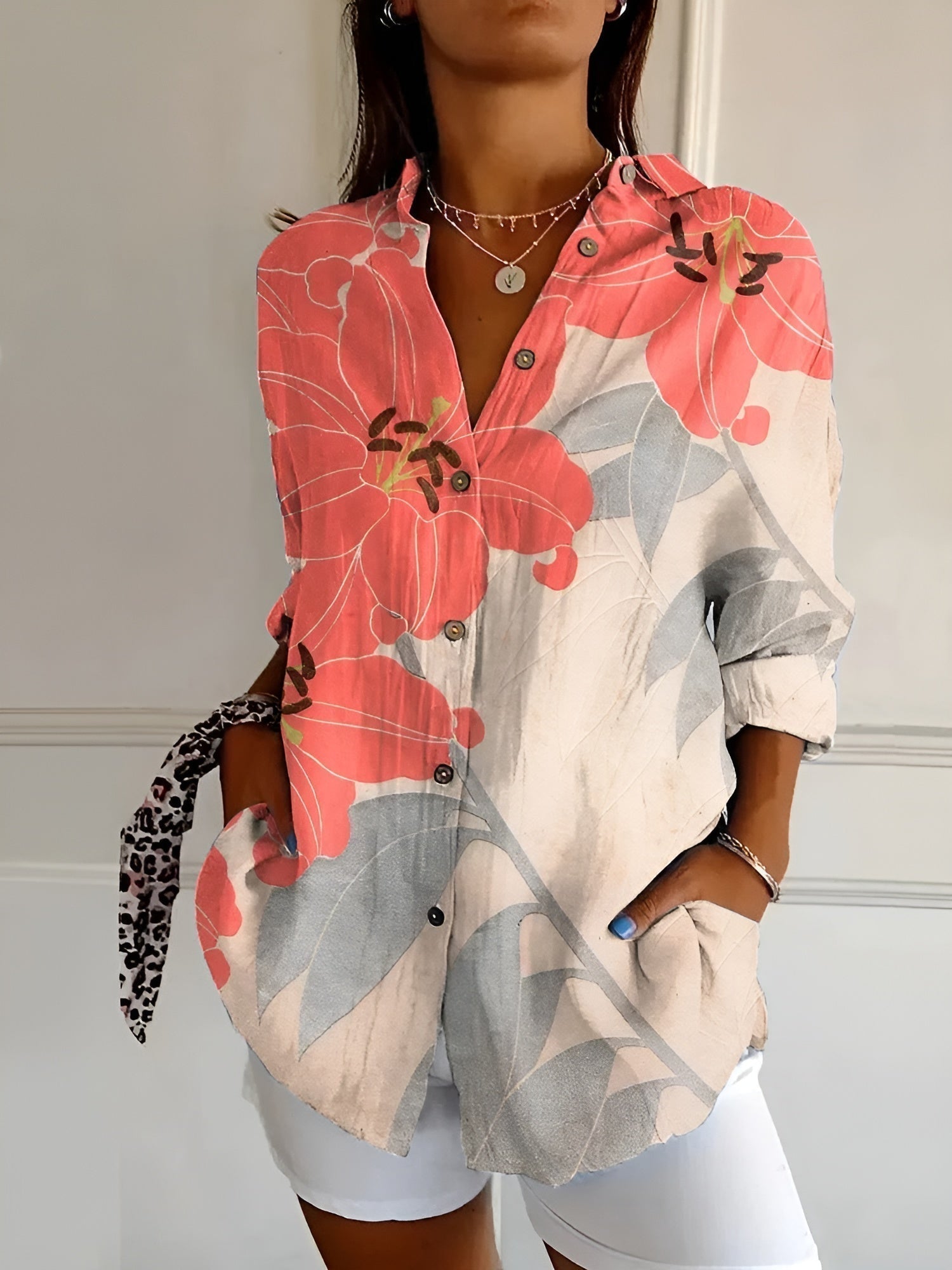 Avril™ | Blouse chic avec des imprimés ludiques