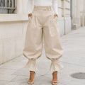 Verona – Pantalon lantern à taille haute plissé avec poignet volanté