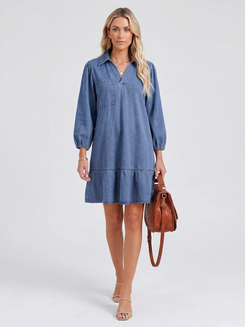 Isolde | Robe Tunique en Denim Décontractée