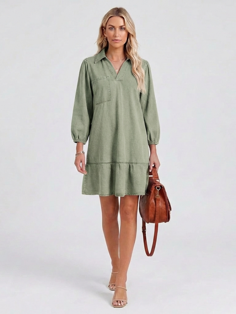 Isolde | Robe Tunique en Denim Décontractée