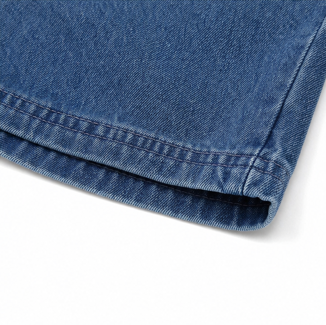 Velara – Bermuda Shorts en Jean à Front Wrap Asymétrique Longueur Genou
