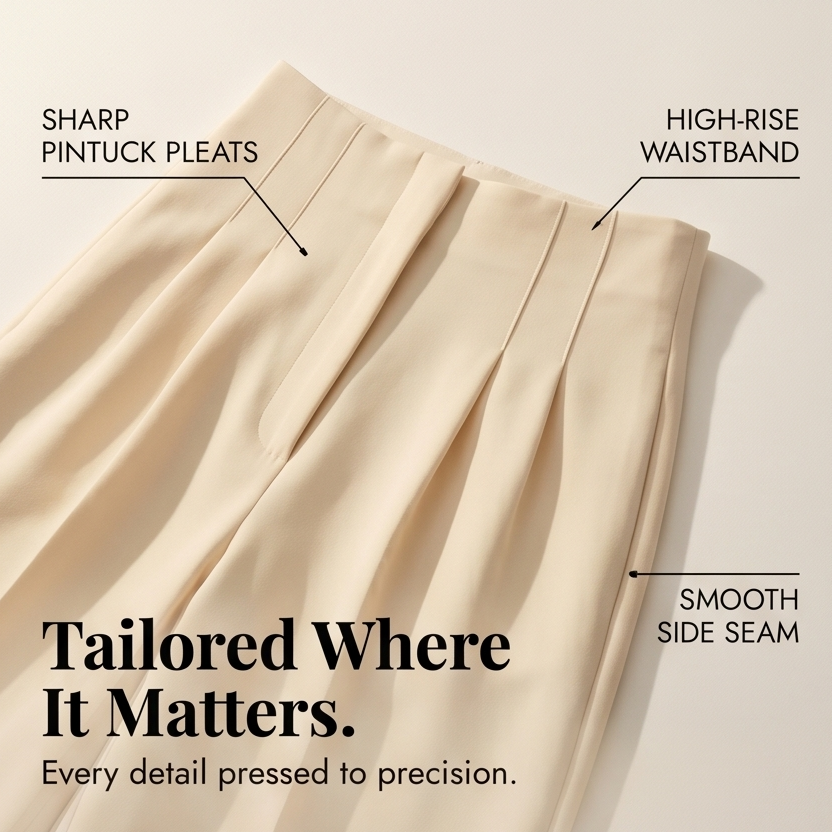 Velora – Pantalon plissé ajusté pour femmes