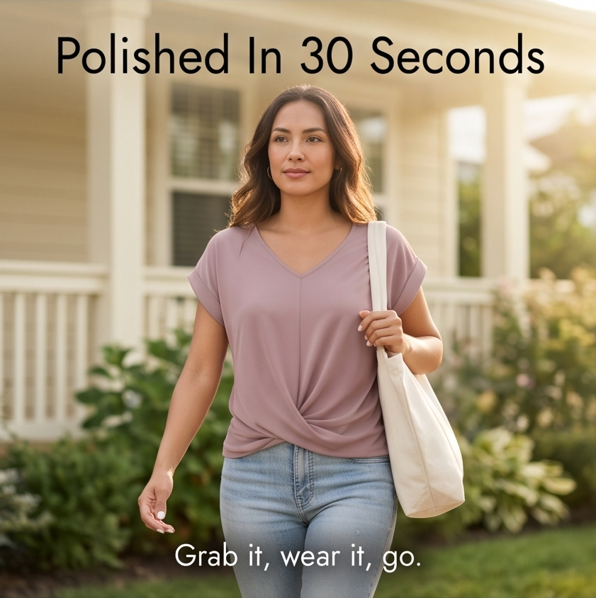 Veluna – Haut V-Neck à Nœud Torsadé pour un Style Quotidien Sans Effort