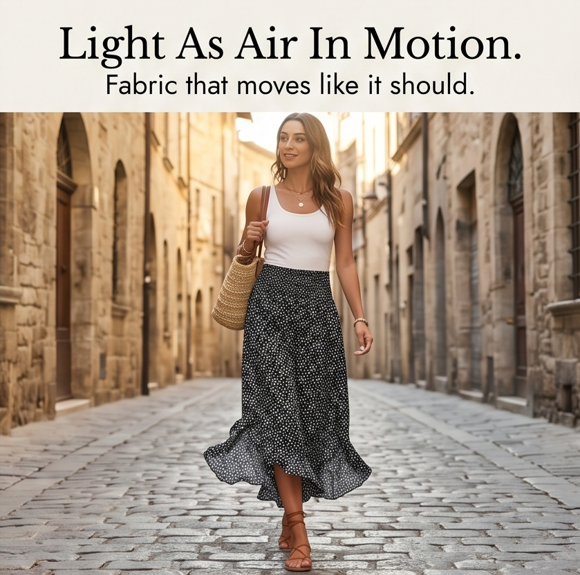 Velura – Pantalon large à volants smockés